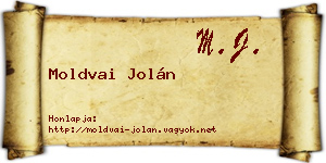 Moldvai Jolán névjegykártya