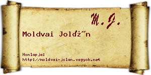 Moldvai Jolán névjegykártya